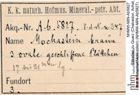 Etiketten zu Quarz (Chalcedon, Achat, Dendritenachat/Mokkastein) (NHMW-MIN-Ab5827)